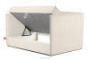ROTI Boxspringbett mit Sofalehne aus Kordstoff 90 cm ecru ecru - Foto 5