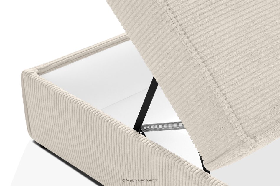 ROTI Boxspringbett mit Sofalehne aus Kordstoff 90 cm ecru ecru - Foto 11