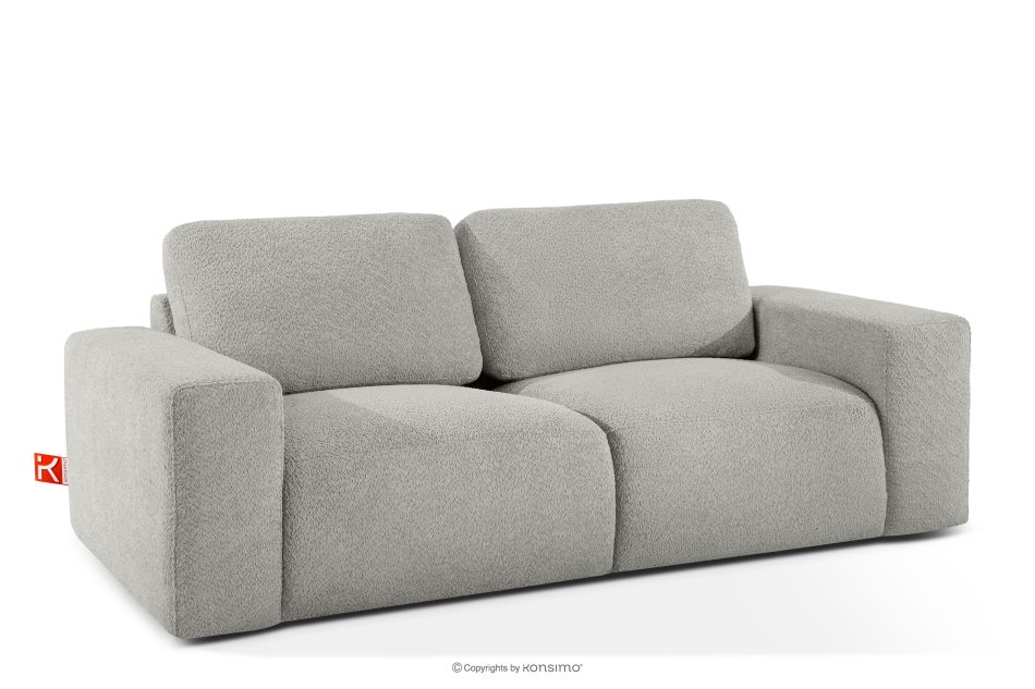 ZUCCO Modulares Zweisitzer-Sofa aus hellgrauem Bouclé-Stoff hellgrau - Foto 2
