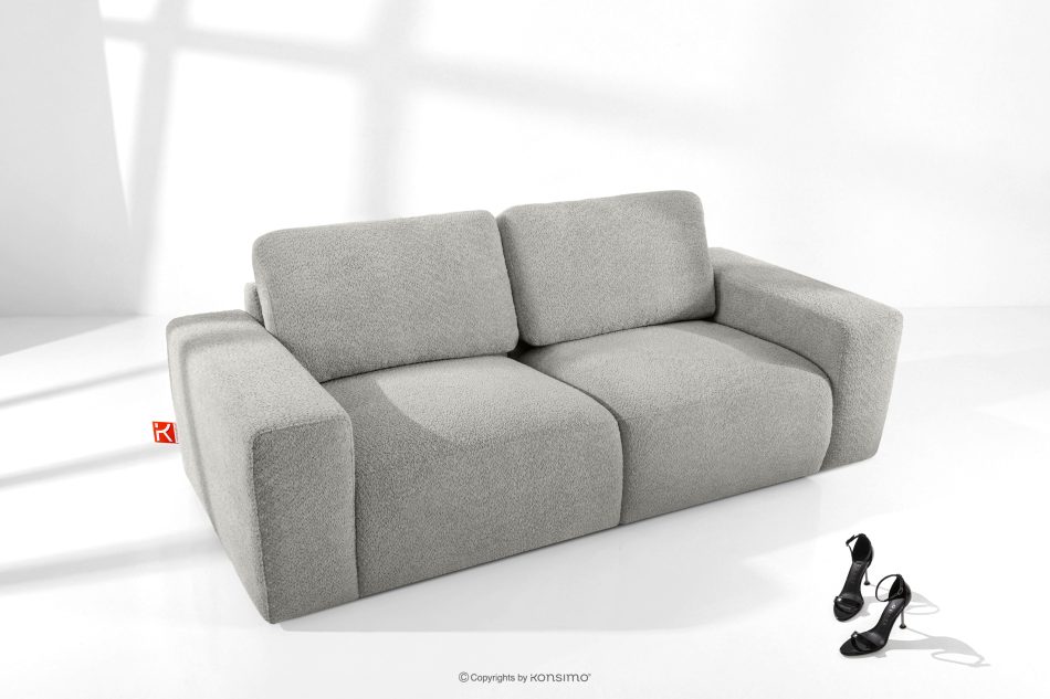 ZUCCO Modulares Zweisitzer-Sofa aus hellgrauem Bouclé-Stoff hellgrau - Foto 1