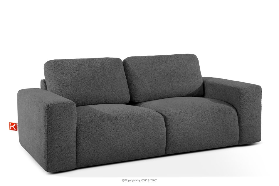 ZUCCO Modulares Zweisitzer-Sofa aus graphitfarbenem Bouclé-Stoff graphit - Foto 2