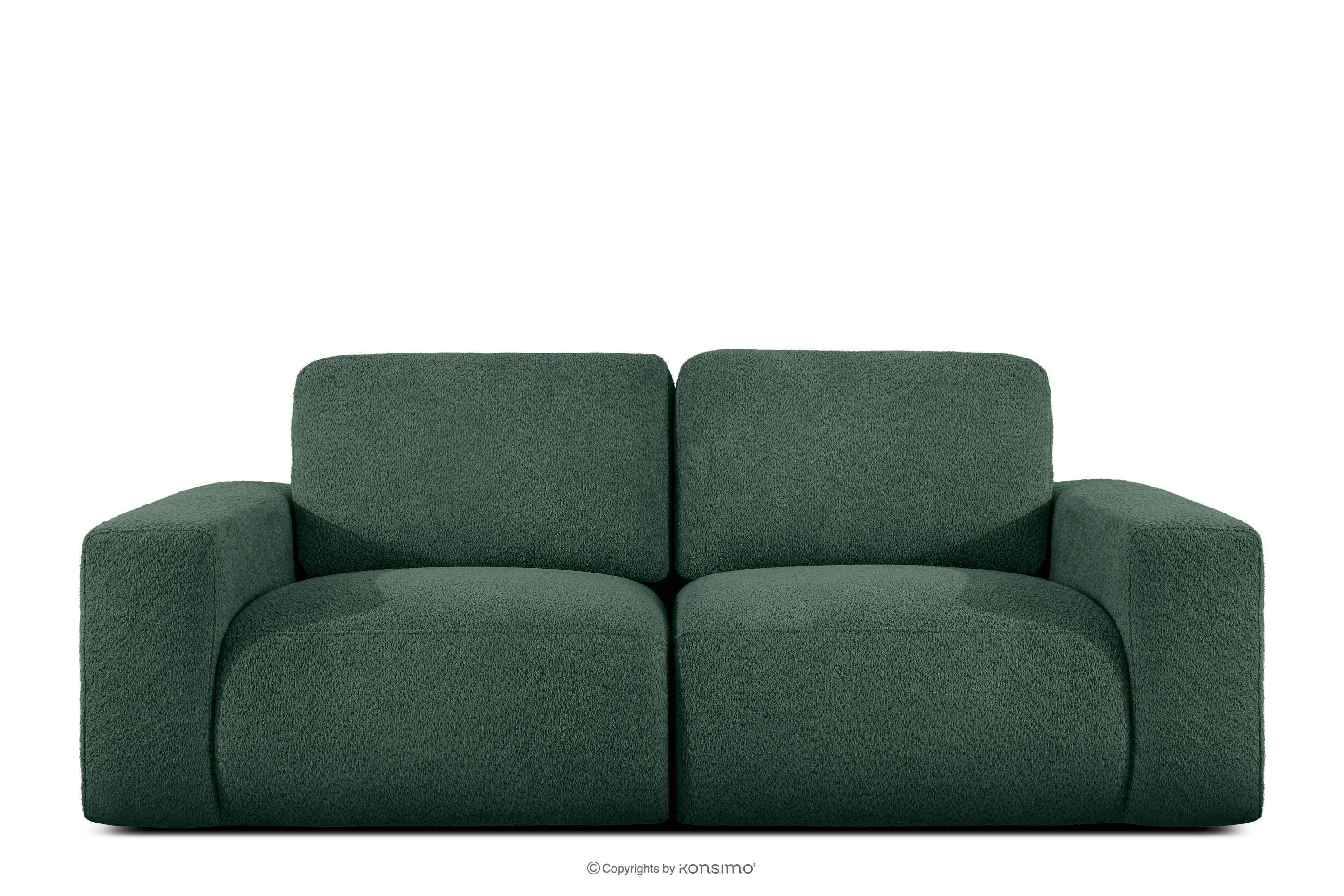 Modulares Zweisitzer-Sofa aus grünem Bouclé-Stoff