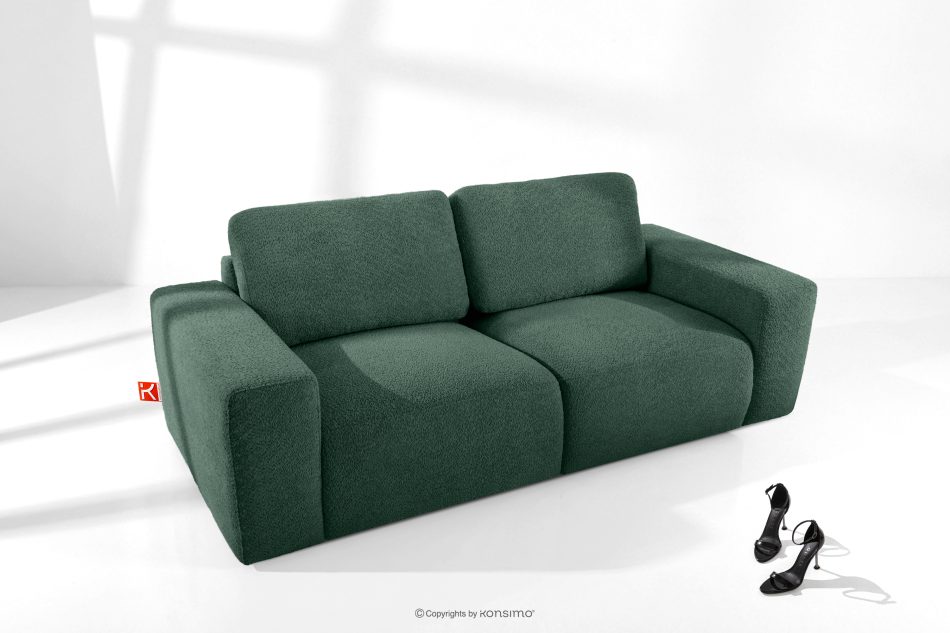 ZUCCO Modulares Zweisitzer-Sofa aus grünem Bouclé-Stoff grün - Foto 1