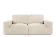 Modulares Zweisitzer-Sofa aus hellbeigem Bouclé-Stoff