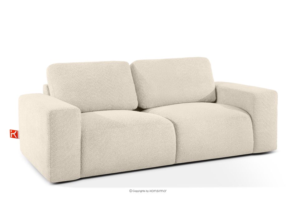 ZUCCO Modulares Zweisitzer-Sofa aus hellbeigem Bouclé-Stoff hellbeige - Foto 2