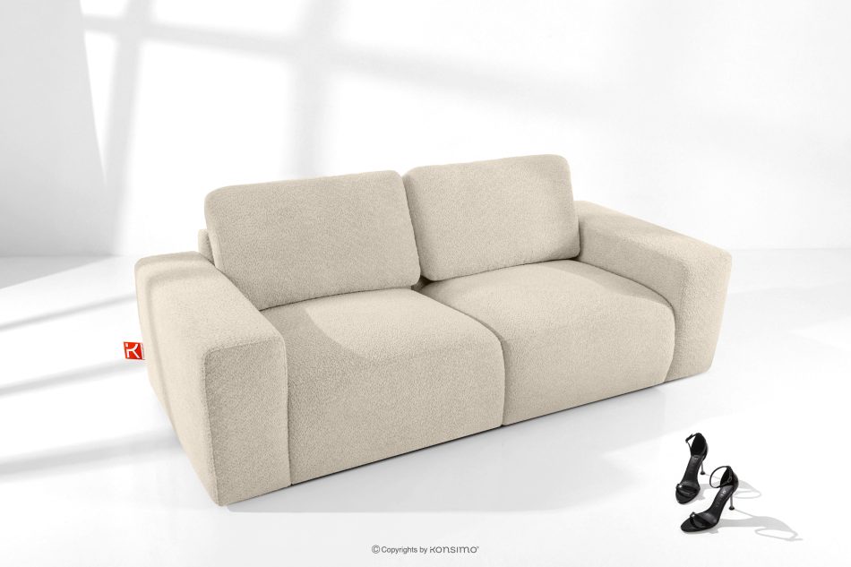 ZUCCO Modulares Zweisitzer-Sofa aus hellbeigem Bouclé-Stoff hellbeige - Foto 1
