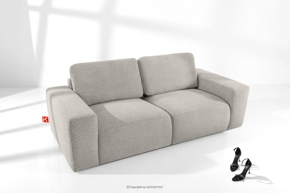 ZUCCO Modulares Zweisitzer-Sofa aus braunem Bouclé-Stoff braun - Foto 1