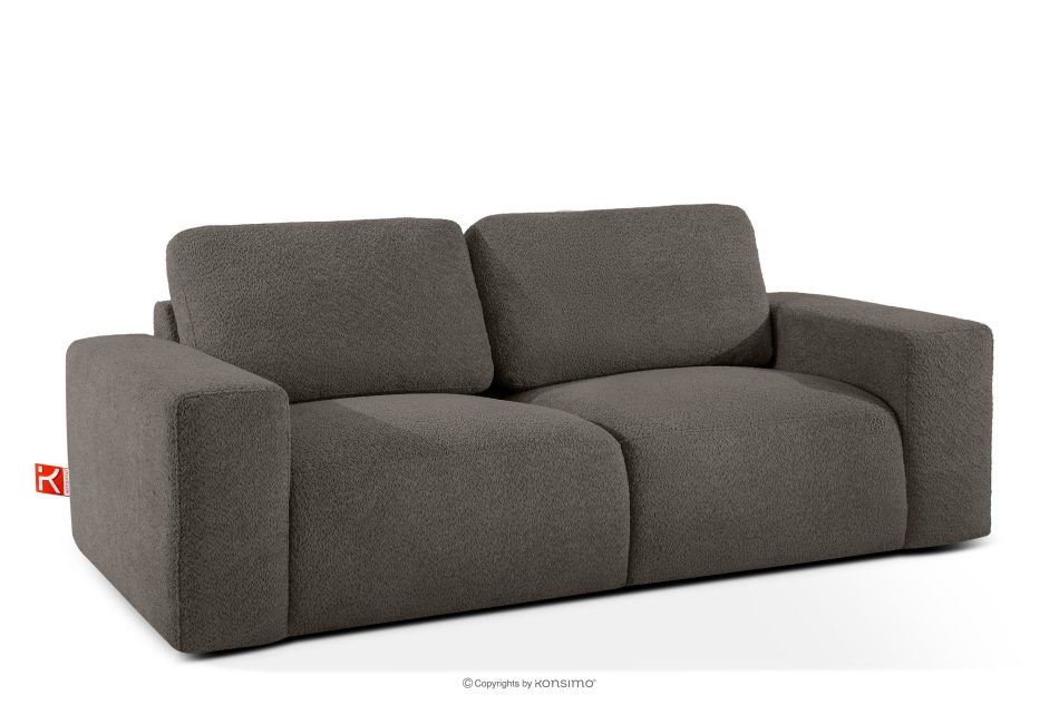 ZUCCO Modulares Zweisitzer-Sofa aus dunkelbraunem Bouclé-Stoff dunkelbraun - Foto 2