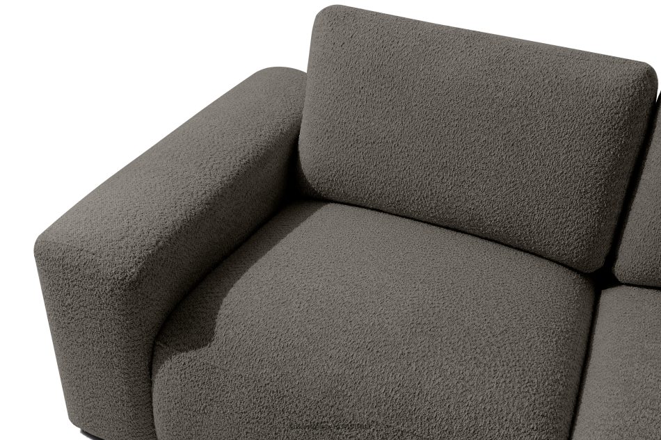 ZUCCO Modulares Zweisitzer-Sofa aus dunkelbraunem Bouclé-Stoff dunkelbraun - Foto 4