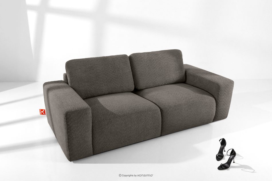 ZUCCO Modulares Zweisitzer-Sofa aus dunkelbraunem Bouclé-Stoff dunkelbraun - Foto 1