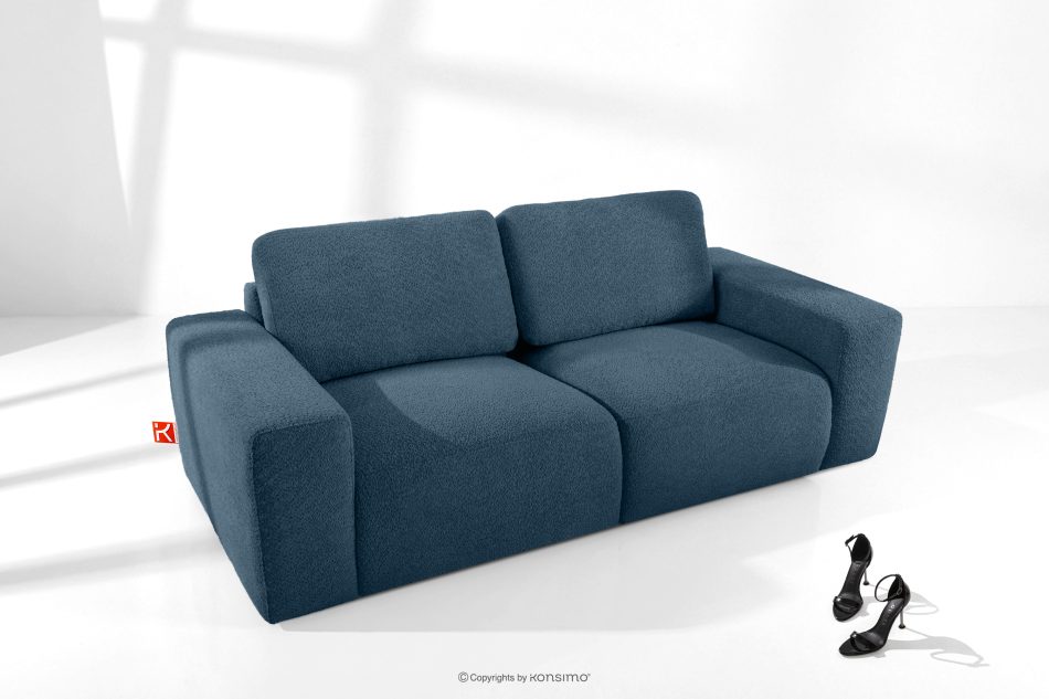 ZUCCO Modulares Zweisitzer-Sofa aus dunkelblauem Bouclé-Stoff dunkelblau - Foto 1