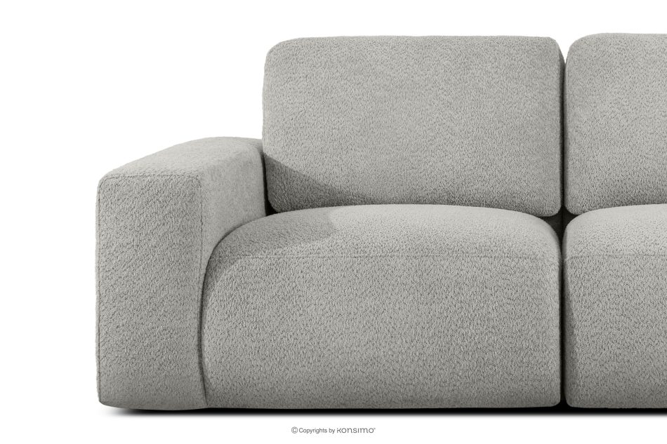 ZUCCO Modulares Dreisitzer-Sofa aus hellgrauem Bouclé-Stoff hellgrau - Foto 5