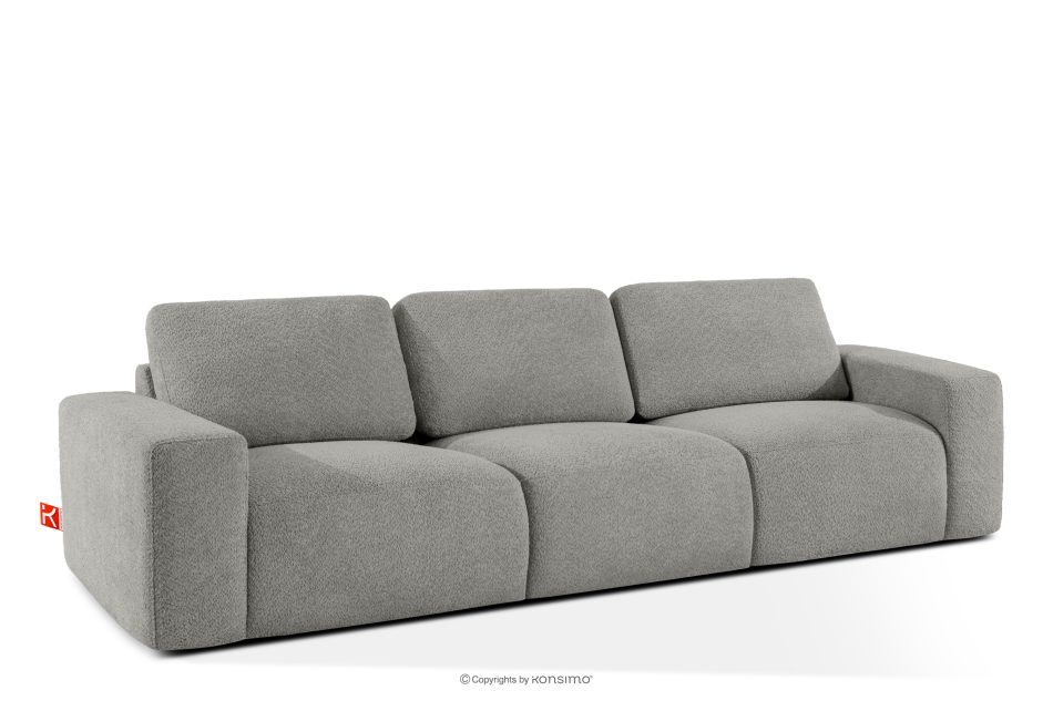 ZUCCO Modulares Dreisitzer-Sofa aus dunkelgrauem Bouclé-Stoff dunkelgrau - Foto 2