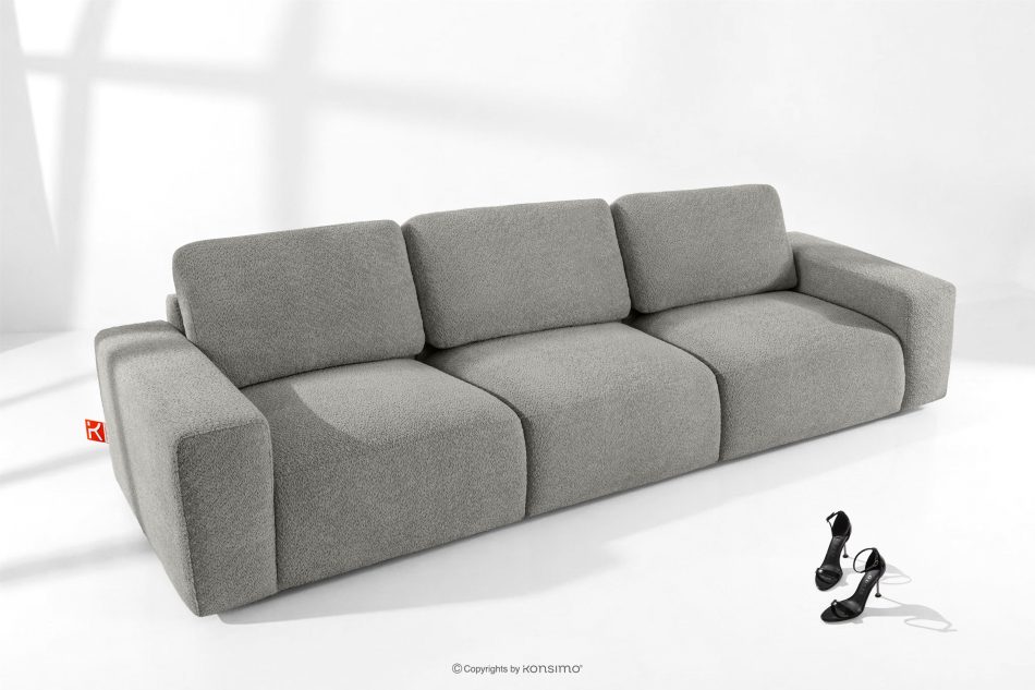 ZUCCO Modulares Dreisitzer-Sofa aus dunkelgrauem Bouclé-Stoff dunkelgrau - Foto 1