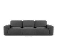 Modulares Dreisitzer-Sofa aus graphitfarbenem Bouclé-Stoff