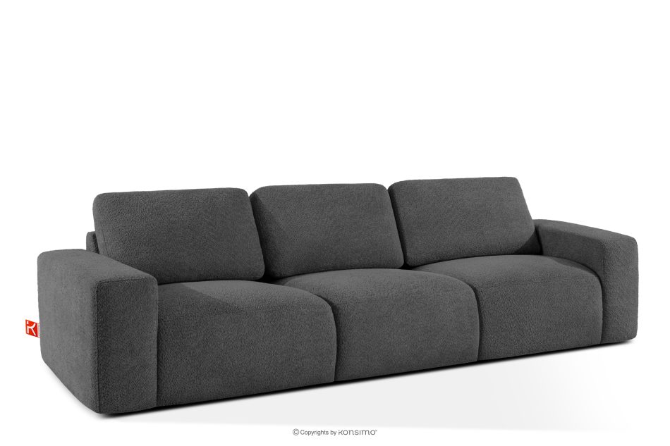 ZUCCO Modulares Dreisitzer-Sofa aus graphitfarbenem Bouclé-Stoff graphit - Foto 2