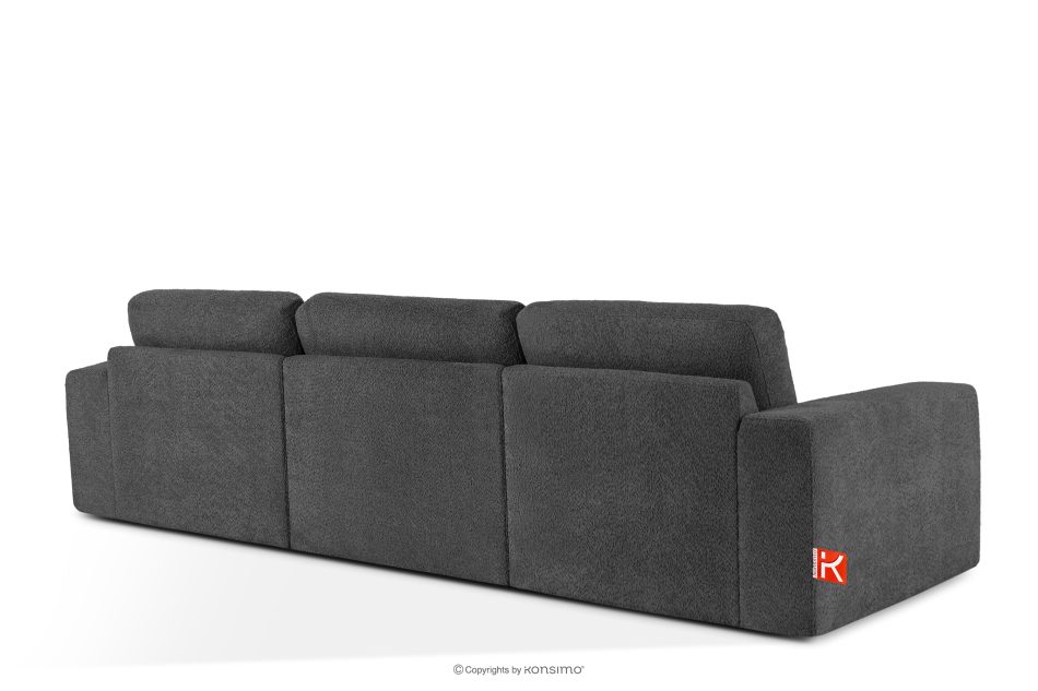 ZUCCO Modulares Dreisitzer-Sofa aus graphitfarbenem Bouclé-Stoff graphit - Foto 3
