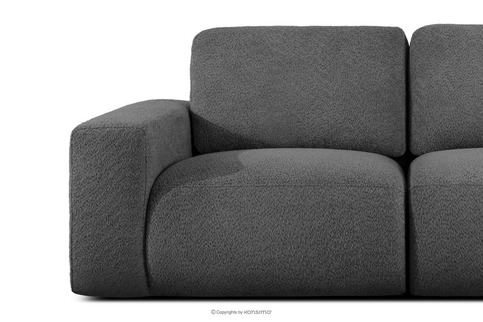 ZUCCO Modulares Dreisitzer-Sofa aus graphitfarbenem Bouclé-Stoff graphit - Foto 5