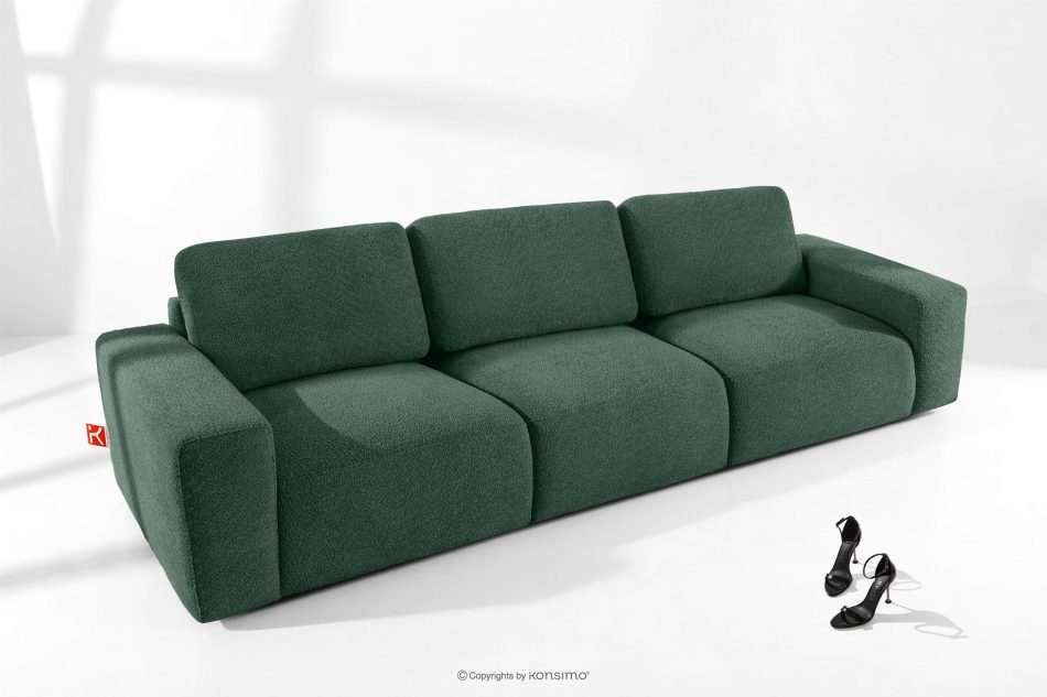 ZUCCO Modulares Dreisitzer-Sofa aus grünem Bouclé-Stoff grün - Foto 1