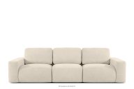 Modulares Dreisitzer-Sofa aus hellbeigem Bouclé-Stoff