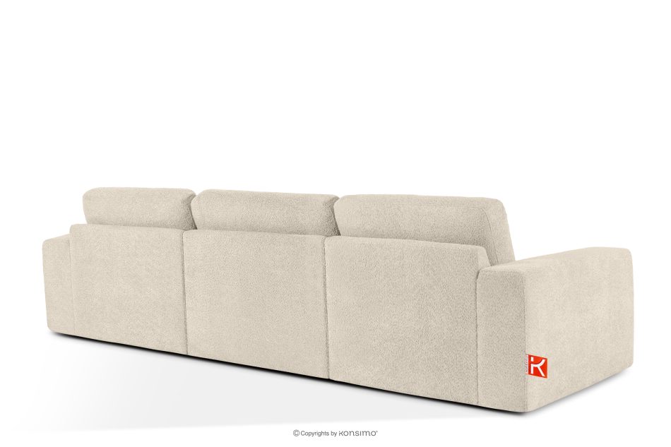 ZUCCO Modulares Dreisitzer-Sofa aus hellbeigem Bouclé-Stoff hellbeige - Foto 3