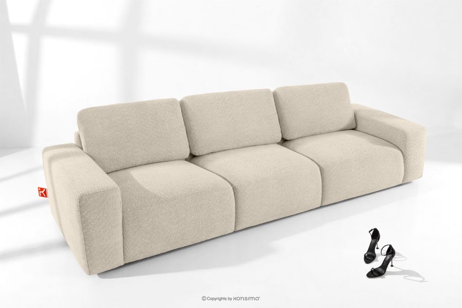 ZUCCO Modulares Dreisitzer-Sofa aus hellbeigem Bouclé-Stoff hellbeige - Foto 1