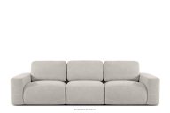 Modulares Dreisitzer-Sofa aus braunem Bouclé-Stoff