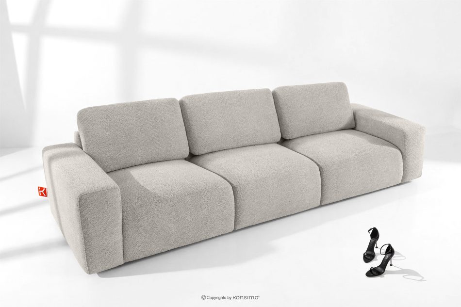 ZUCCO Modulares Dreisitzer-Sofa aus braunem Bouclé-Stoff braun - Foto 1