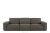 Modulares Dreisitzer-Sofa aus dunkelbraunem Bouclé-Stoff