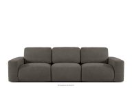Modulares Dreisitzer-Sofa aus dunkelbraunem Bouclé-Stoff