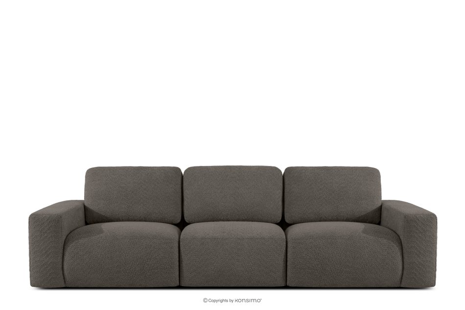 ZUCCO Modulares Dreisitzer-Sofa aus dunkelbraunem Bouclé-Stoff dunkelbraun - Foto 0