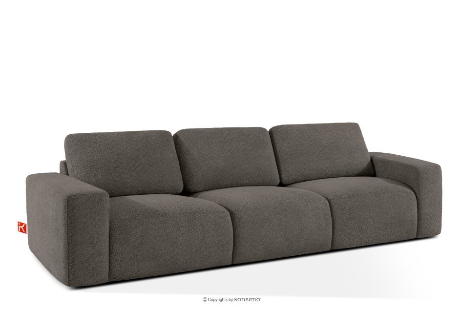 ZUCCO Modulares Dreisitzer-Sofa aus dunkelbraunem Bouclé-Stoff dunkelbraun - Foto 2