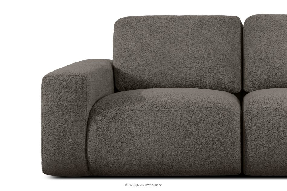 ZUCCO Modulares Dreisitzer-Sofa aus dunkelbraunem Bouclé-Stoff dunkelbraun - Foto 5