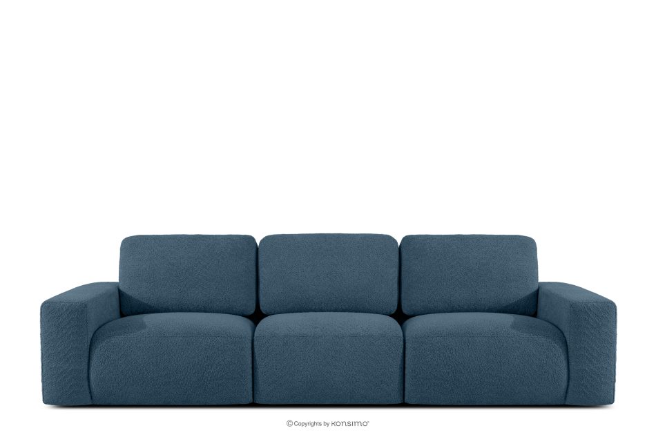 ZUCCO Modulares Dreisitzer-Sofa aus dunkelblauem Bouclé-Stoff dunkelblau - Foto 0