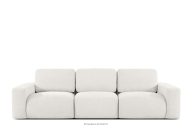 Modulares Dreisitzer-Sofa aus ecrufarbenem Bouclé-Stoff