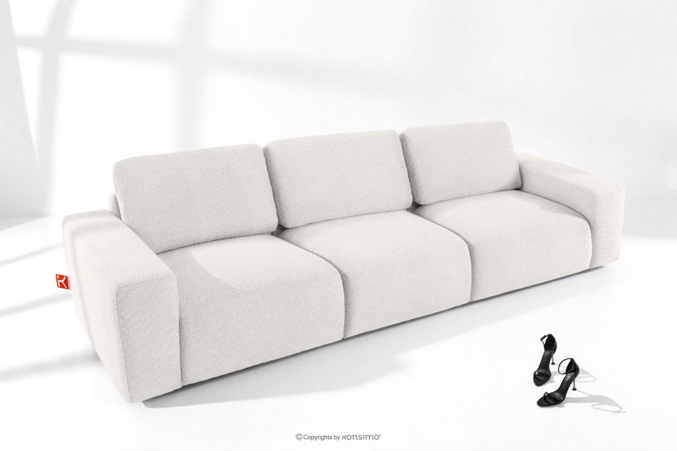 ZUCCO Modulares Dreisitzer-Sofa aus ecrufarbenem Bouclé-Stoff ecru - Foto 1
