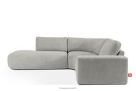 Modulares Ecksofa aus Bouclé-Stoff, links, hellgrau