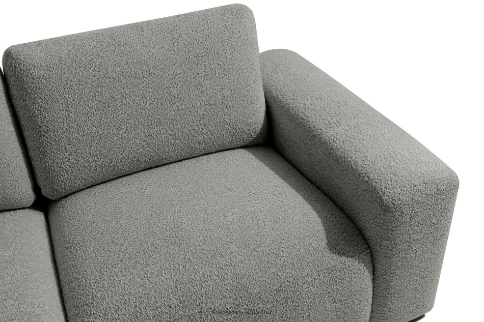 ZUCCO Modulares Ecksofa aus Bouclé-Stoff, links, dunkelgrau dunkelgrau - Foto 4