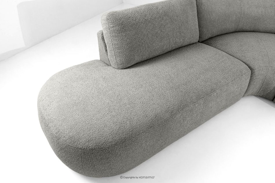 ZUCCO Modulares Ecksofa aus Bouclé-Stoff, links, dunkelgrau dunkelgrau - Foto 10