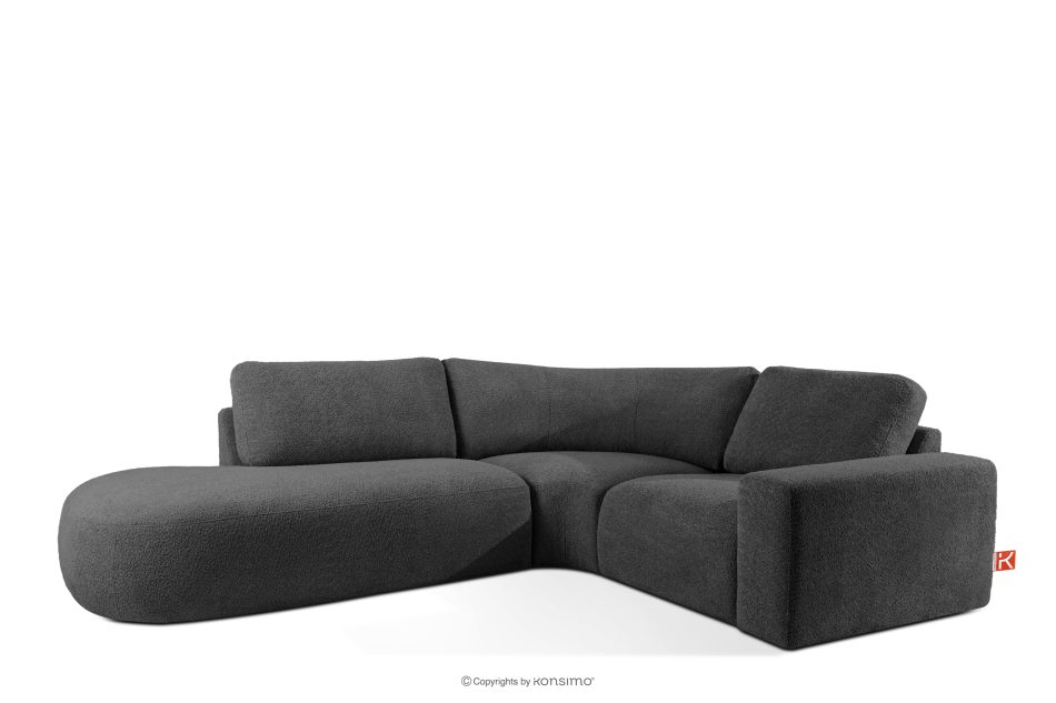 ZUCCO Modulares Ecksofa aus Bouclé-Stoff, links, graphit graphit - Foto 2
