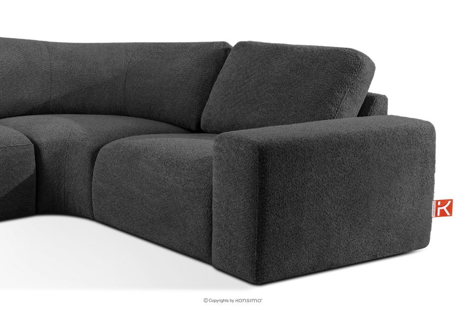 ZUCCO Modulares Ecksofa aus Bouclé-Stoff, links, graphit graphit - Foto 5
