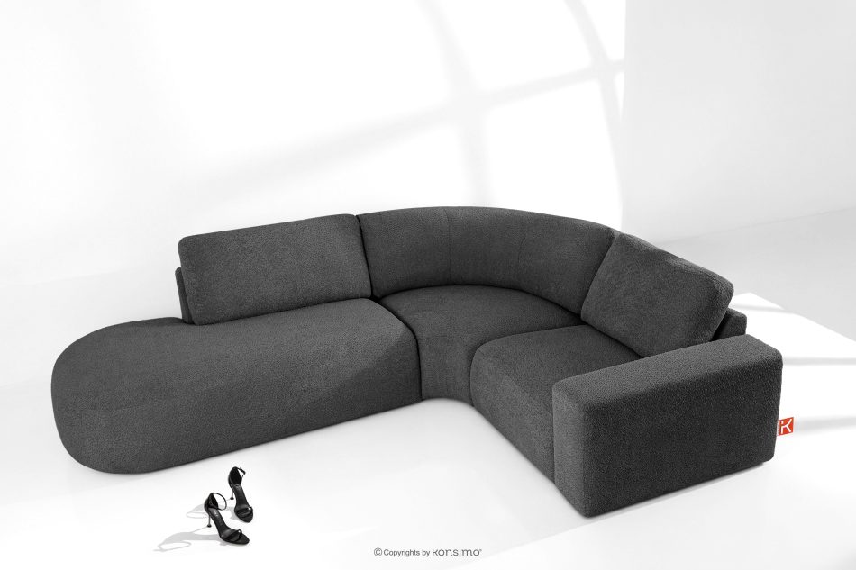 ZUCCO Modulares Ecksofa aus Bouclé-Stoff, links, graphit graphit - Foto 1