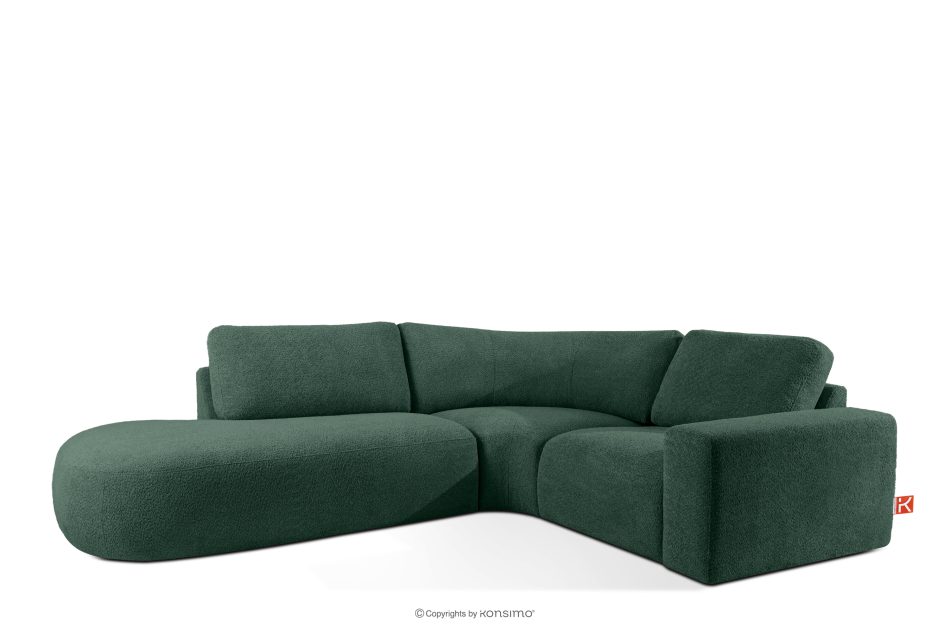 ZUCCO Modulares Ecksofa aus Bouclé-Stoff, links, grün grün - Foto 2