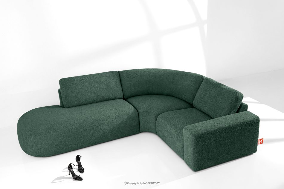 ZUCCO Modulares Ecksofa aus Bouclé-Stoff, links, grün grün - Foto 1