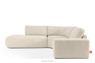 Modulares Ecksofa aus Bouclé-Stoff, links, hellbeige