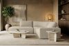 ZUCCO Modulares Ecksofa aus Bouclé-Stoff, links, hellbeige hellbeige - Foto 12