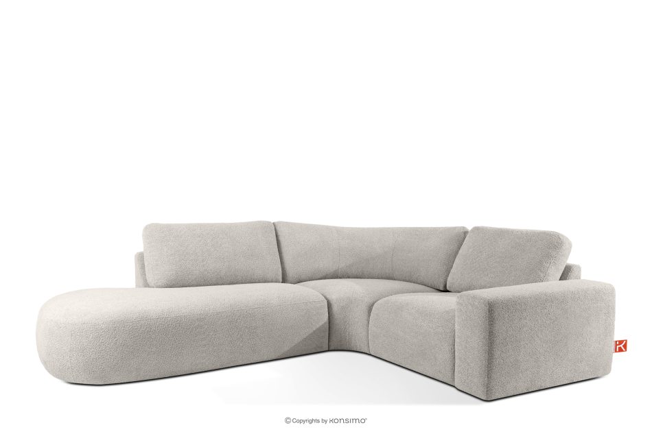 ZUCCO Modulares Ecksofa aus Bouclé-Stoff, links, braun braun - Foto 2