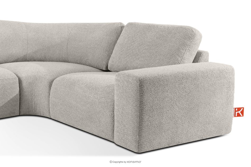 ZUCCO Modulares Ecksofa aus Bouclé-Stoff, links, braun braun - Foto 5