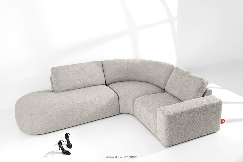 ZUCCO Modulares Ecksofa aus Bouclé-Stoff, links, braun braun - Foto 1