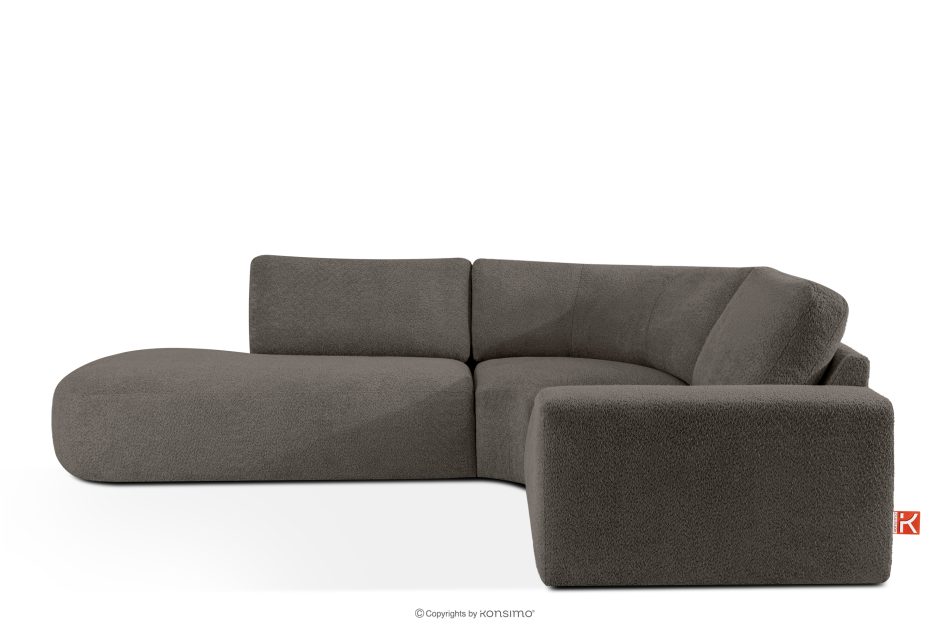 ZUCCO Modulares Ecksofa aus Bouclé-Stoff, links, dunkelbraun dunkelbraun - Foto 0